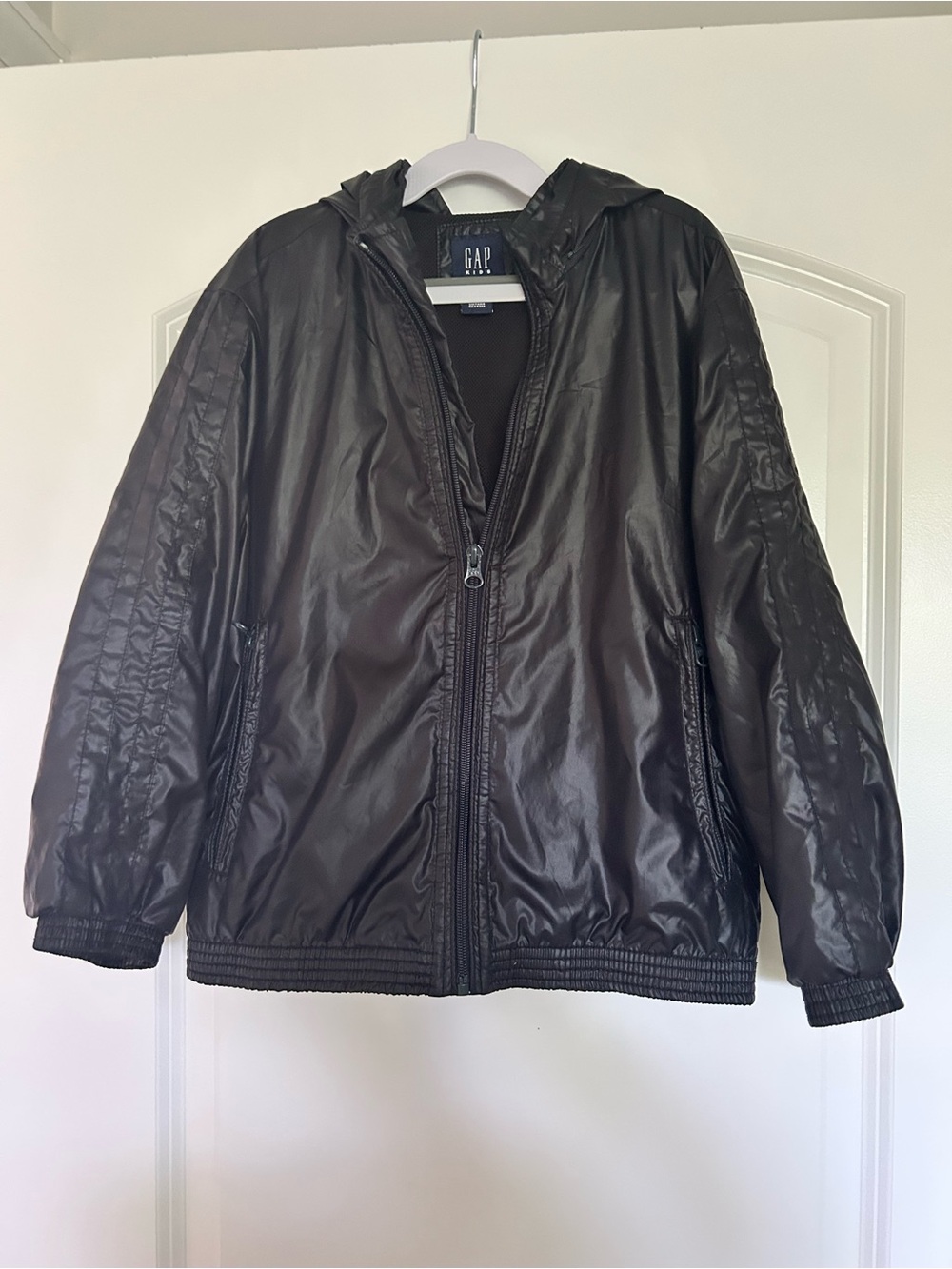 GAP Kids Black Hooded Windbreaker Jacket